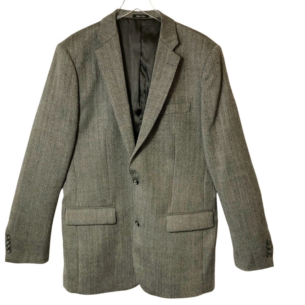 Joseph & Feiss Gold Luxury Wool Gray Houndstooth‎ Jacket Blazer Sport Coat 42XL